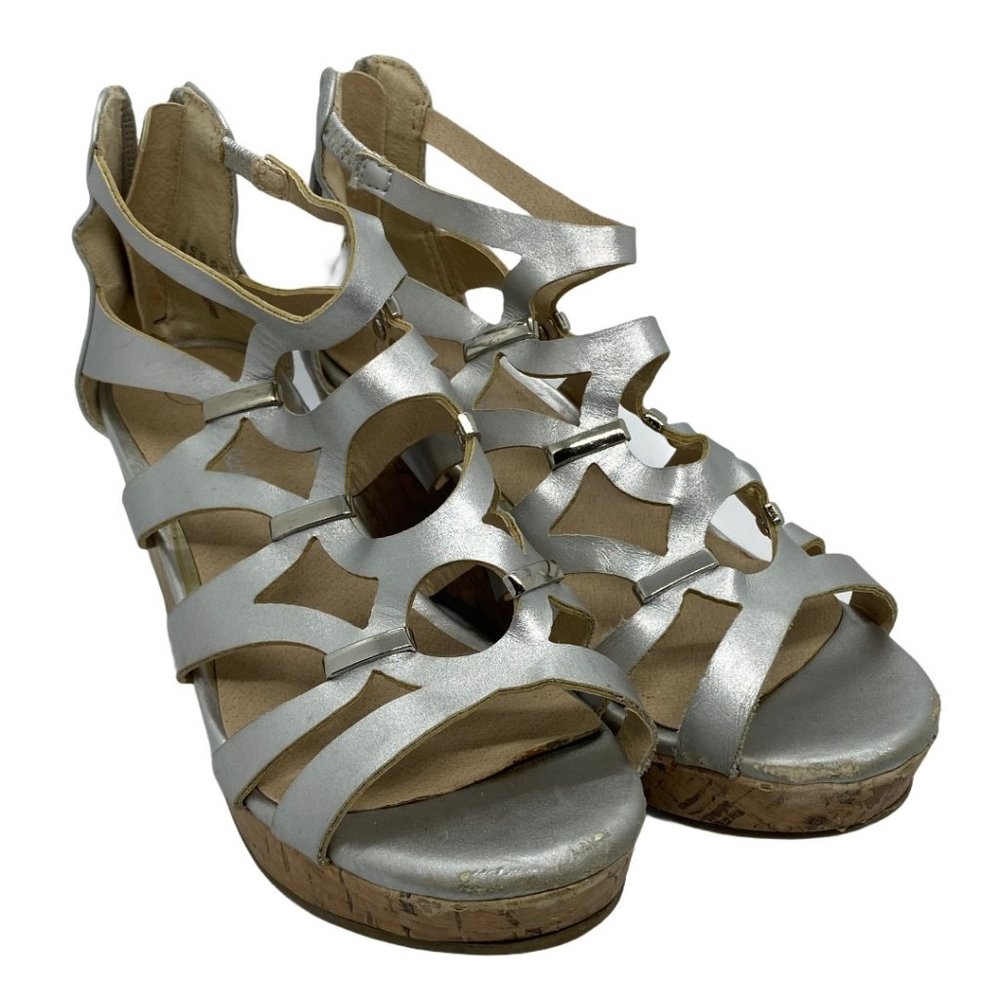 Cat & Jack Silver Espadrille Sandals Girls Sz 13